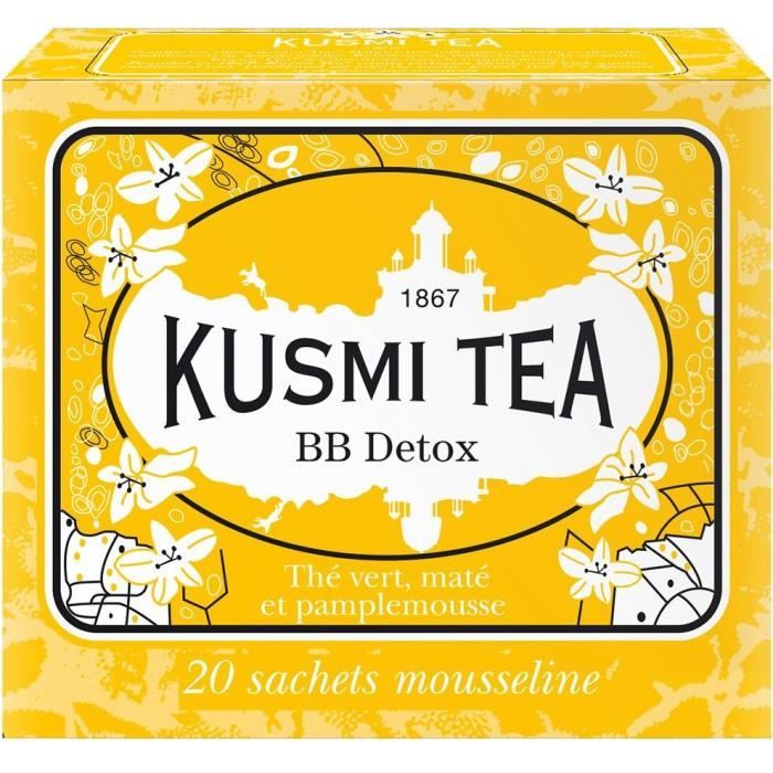 KUSMI TEA Thé BB Detox - Etui 20 sachets mousseline - 44 g