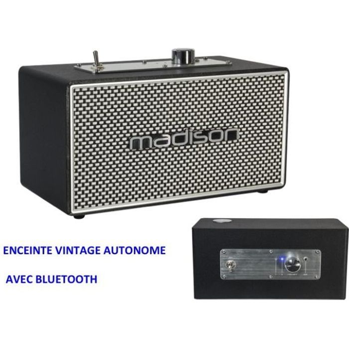 ENCEINTE ACTIVE RÉTRO VINTAGE AUTONOME BATTERIE BLUETOOTH 4.1 MP3 IDÉE CADEAU