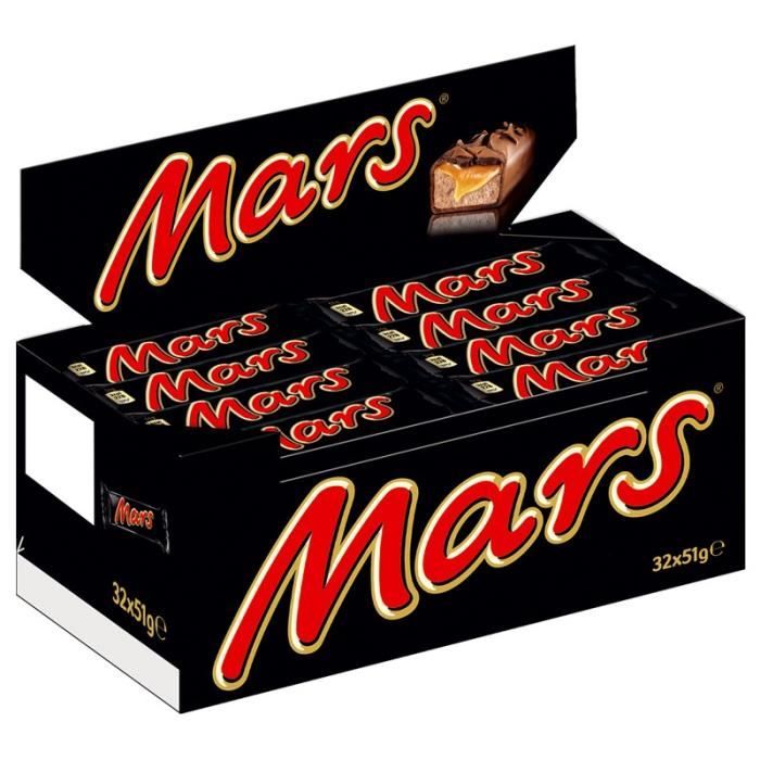 Mars, Barres chocolat, 32 barres de 51g