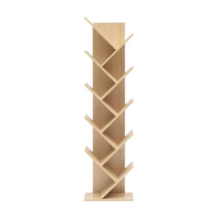 Mobili Rebecca Etageres Bibliotheque Bois Brun Clair Design 160x44,5x22