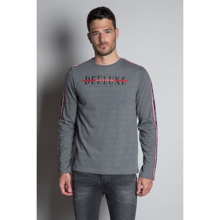 DEELUXE T-shirt à manches longues RALFY Medium Grey Mel