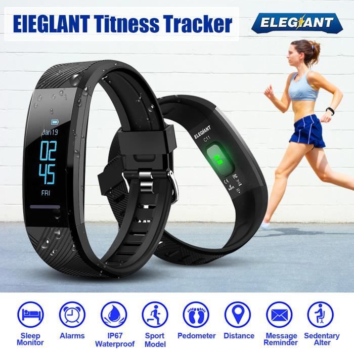 ELEGIANT C11 Fitness Tracker Bracelet Sport Intelligent Etanche Bluetooth Tactile Montre