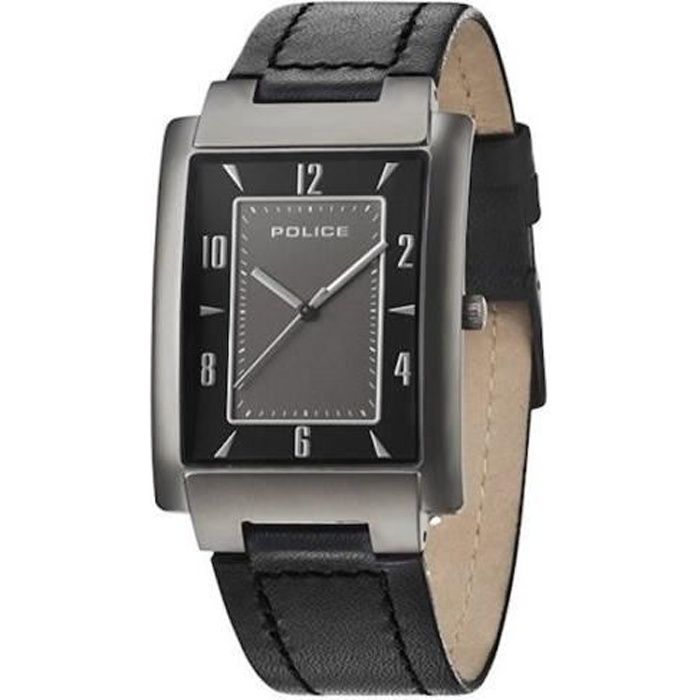 Montre police rectangulaire fond noir et gris homme PL.10231MSU / 61 Dignity20180417