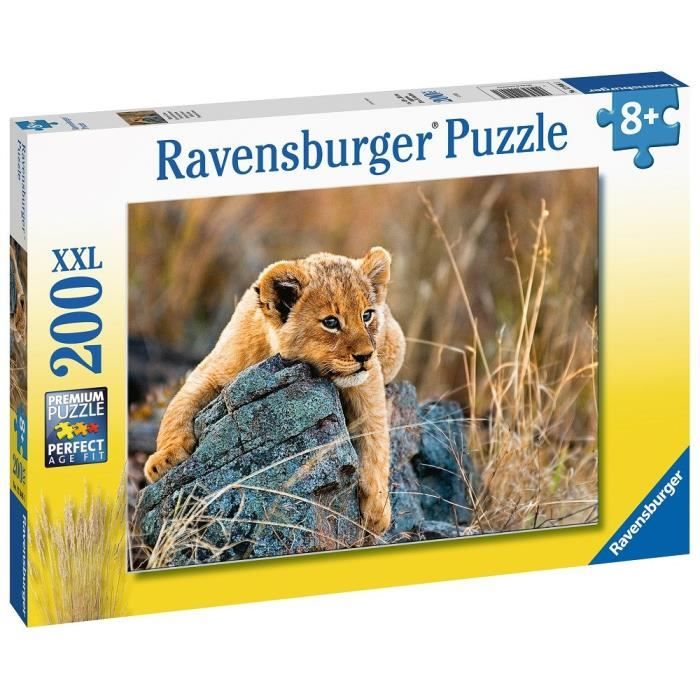 Puzzle 200 pièces XXL - Le petit lionceau - Ravensburger - Puzzle Enfant 200 pièces - Dès 8 ans