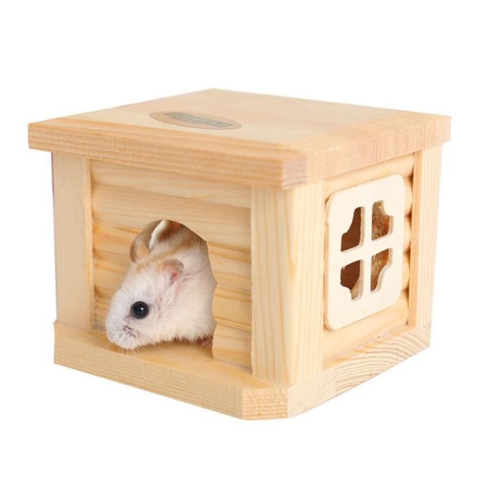 Maison de hamster en bois Villa de nid habitable de souris confortable