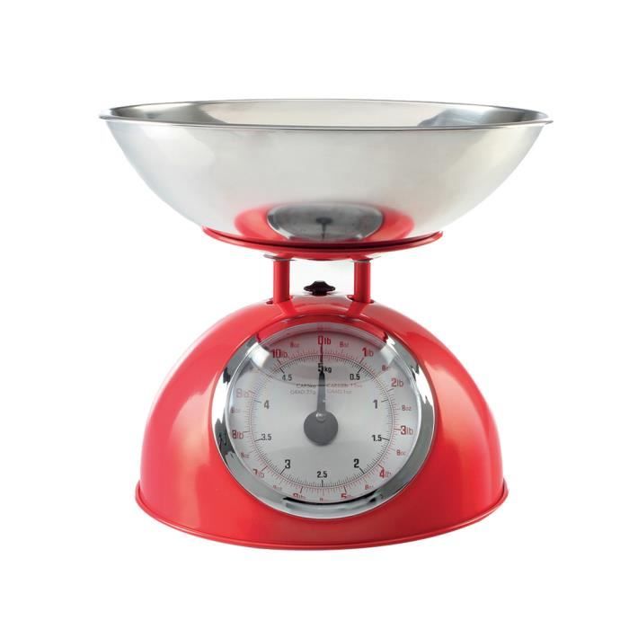 Balance de cuisine rétro rouge 5kg Autres Rouge