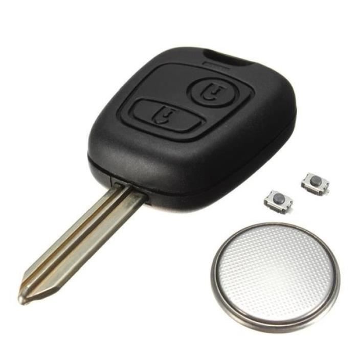 BOITIER DE CLEF COMPATIBLE CITROEN SAXO XSARA PICASSO BERLINGO + 2 Switch Bouton + Pile lame x-type / MODELE AVEC VIS