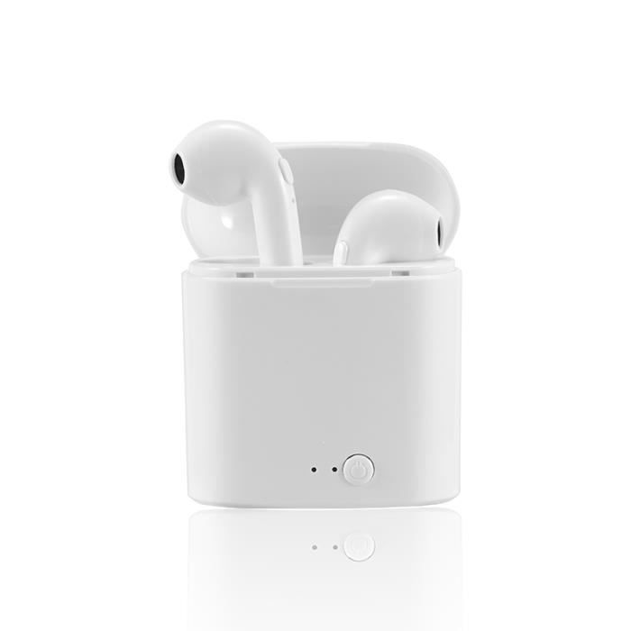 OREILLETTE BLUETOOTH ,i7s--écouteurs sans fil Bluetooth V5.0 TWS, oreillettes de Sport stéréo, casque'écoute pour smartphone iPhone