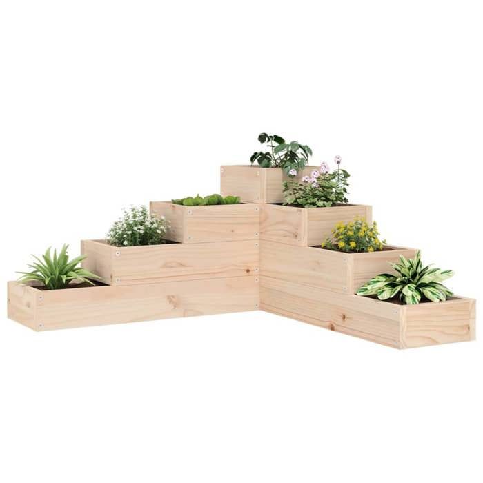 vidaXL Jardinière 4 niveaux Pin massif