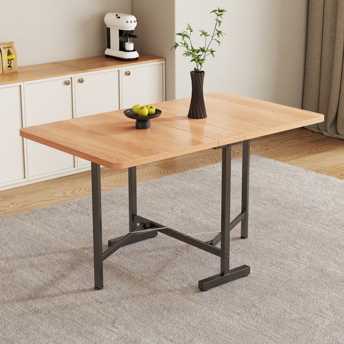 Table à Manger Extensible (120x80x75cm) - Table de Salle à Manger Pliable - Style Moderne - Couleur Naturelle