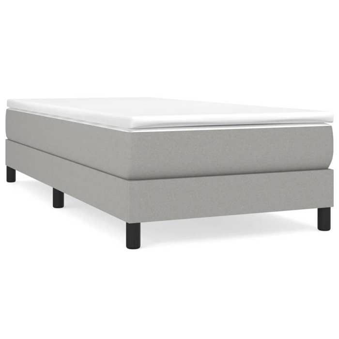 Cadre de lit 1 personne - Gris clair - 80x200 cm - Tissu LL151200