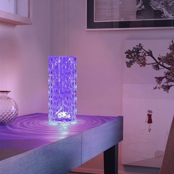 Lampe de table LED - NETTLIFE - Modèle tactile - Sans câble - Dimmable multicolore - Noir