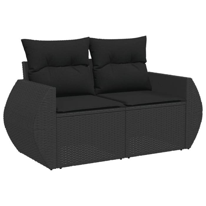 2025 RemiseCanapé dangle extérieur Canapé de jardin avec coussins 2 places noir résine tressée - 1parcel SJ6629999
