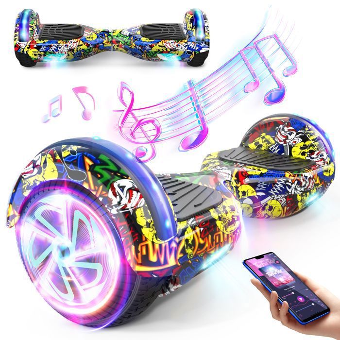 Hoverboard RCB 6,5 Pouces – Bluetooth, LED, Haut-parleur – Avec Hoverkart – Neuf
