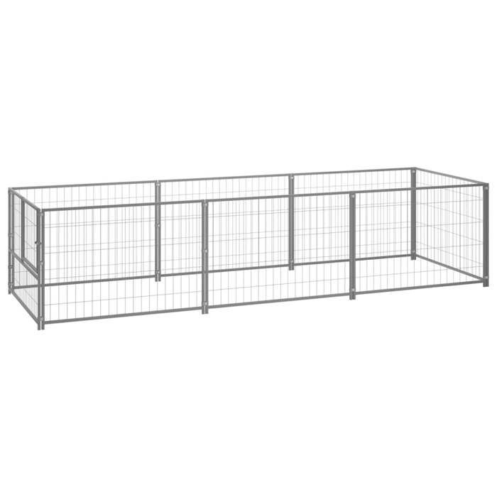Meilleurs prix pour Chenil pour Chien Exterieur Argenté 300x100x70 cm Acier Cage Chien avec Porte Enclos Animaux Espace dexercice
