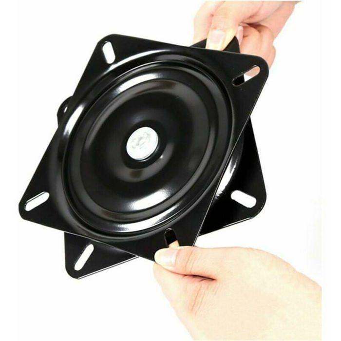 Roulement Carrée ， 16cm Base Pivotant pour Les Meubles Sofa TV Et Tabouret De Bar Noir