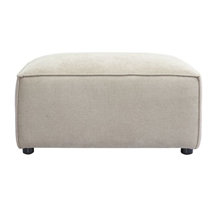 Miliboo - Pouf repose pieds en tissu chenille beige SPLIT