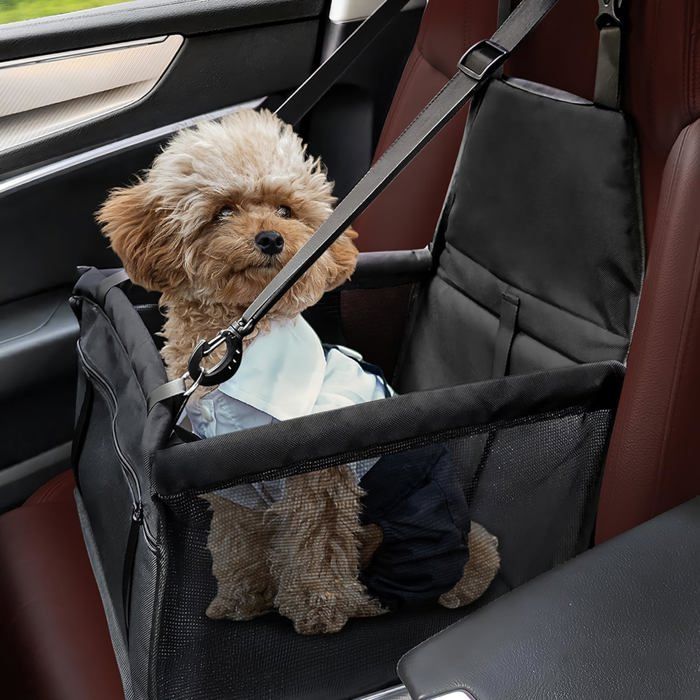 Panier Chien Voiture Oxford Respirant Lavable Siège Auto Pliable Caisse Transport pour Petits Animaux de Compagnie40 * 32 * 24cm