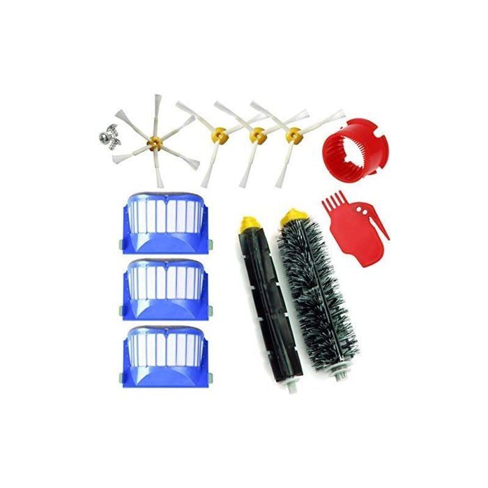 Kit 10 Accessoires Pour IRobot Roomba Série 600 - Brosses, Filtres, Blanc, Neuf Sous Blister