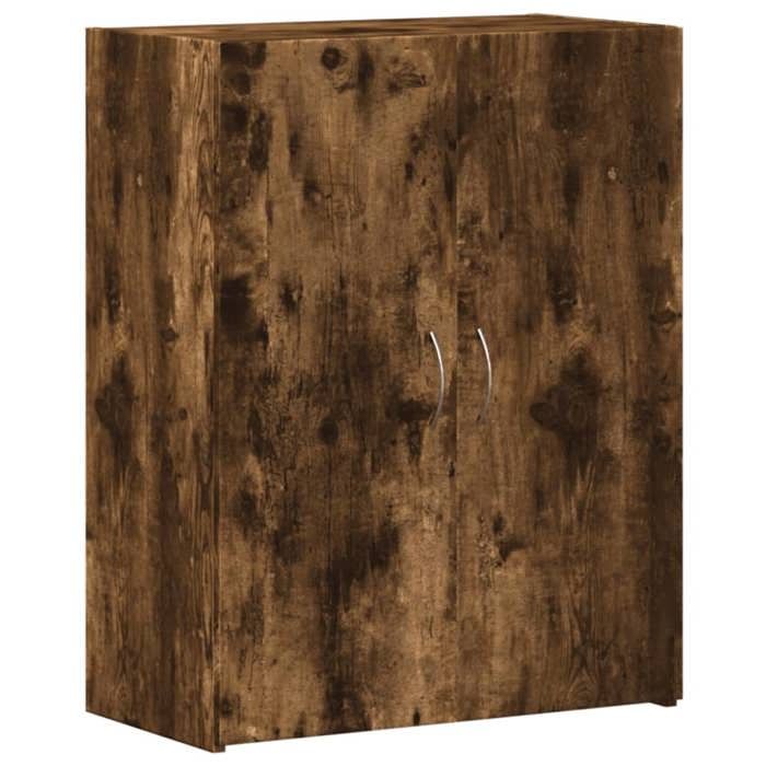 Armoire de classement moderne - vidaxl - Chêne fumé - Bois dingénierie - 60x32x77.5 cm - Porte et tiroir