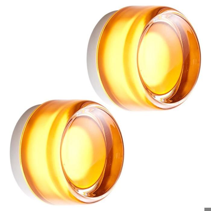 Diday 2pcs Applique Murale IntérieurLED Lampe Murale en Aggreko Abat-jour Design Fossettes Eclairage de Murale AmbreLumière