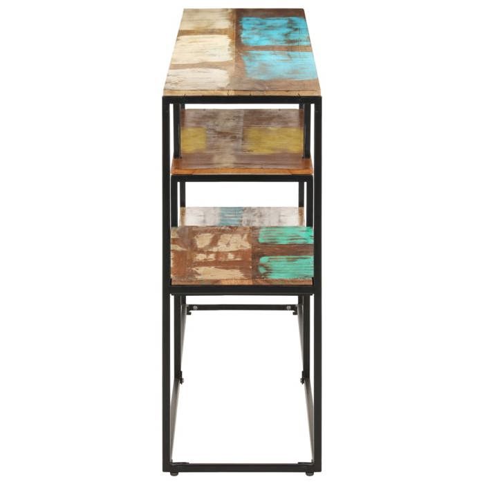 Buffet en bois de récupération - vidaXL - 150x30x75 cm - Bois massif - Style industriel - Compartiments ouverts
