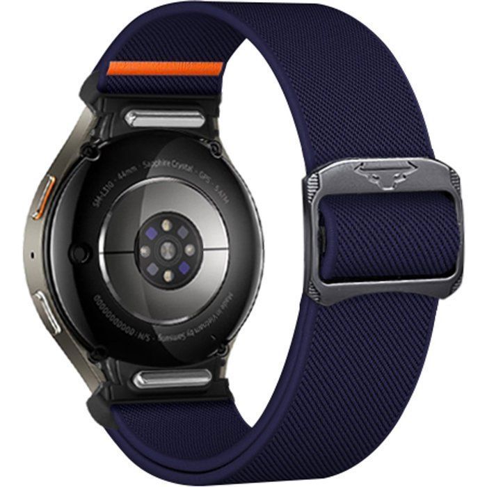 Stravo Bracelet Nylon Ajustable Tressé pour Samsung Galaxy Watch 7/6/5/4 & FE 40/44mm – Connexion Invisible – Bleu
