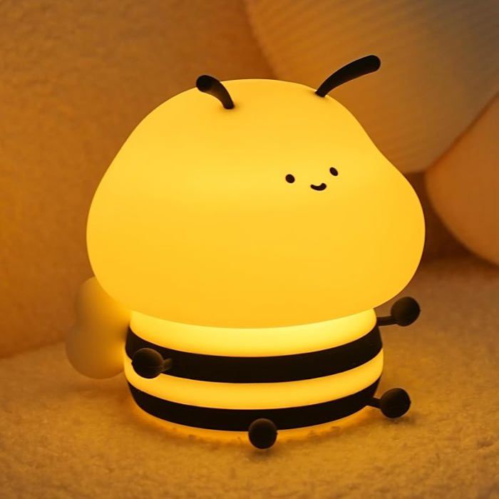 Abeille Veilleuse Bébé 7 RGB Couleurs Veilleuse Enfant Chambre Salon LED Lampe de Chevet Dimmable U VEILLEUSE HORS PUERICULTURE