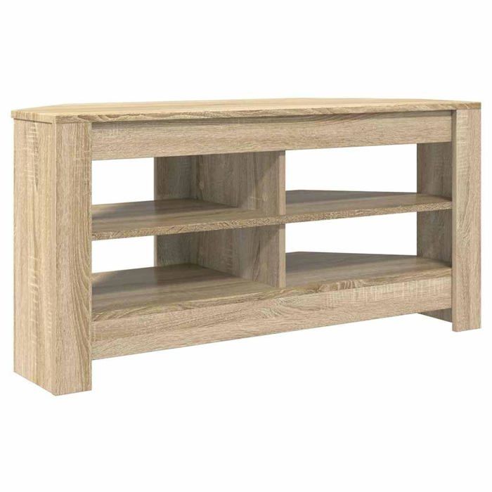 Meuble TV dangle - vidaXL - Chêne Sonoma - 102x41x50 cm - Bois dingénierie - 2 étagères - Finition mate - Compact