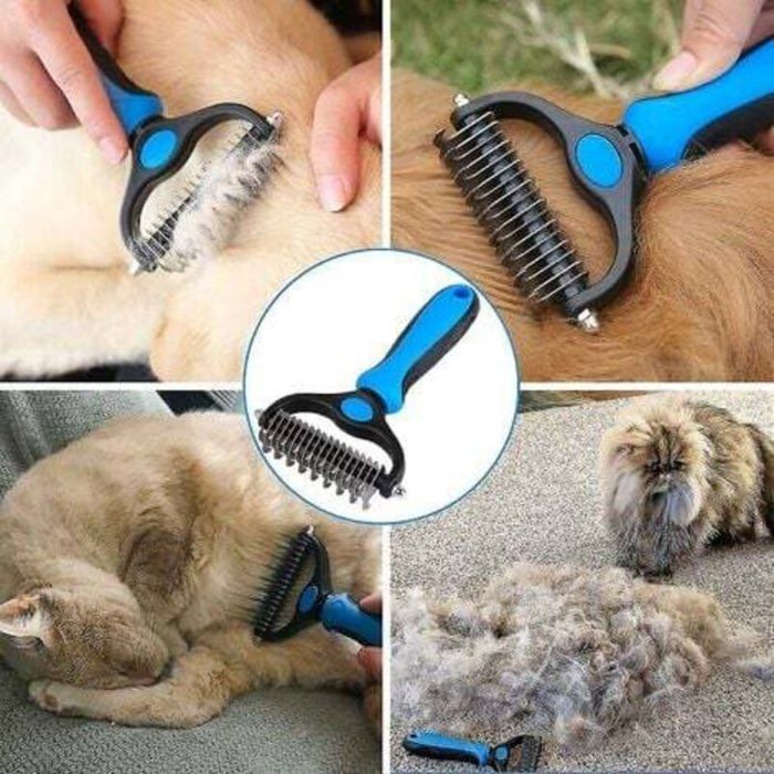Peigne de toilettage professionnel pour chien et brosse pour chien à poils longs râteau de toilettage pour chien et chat pour