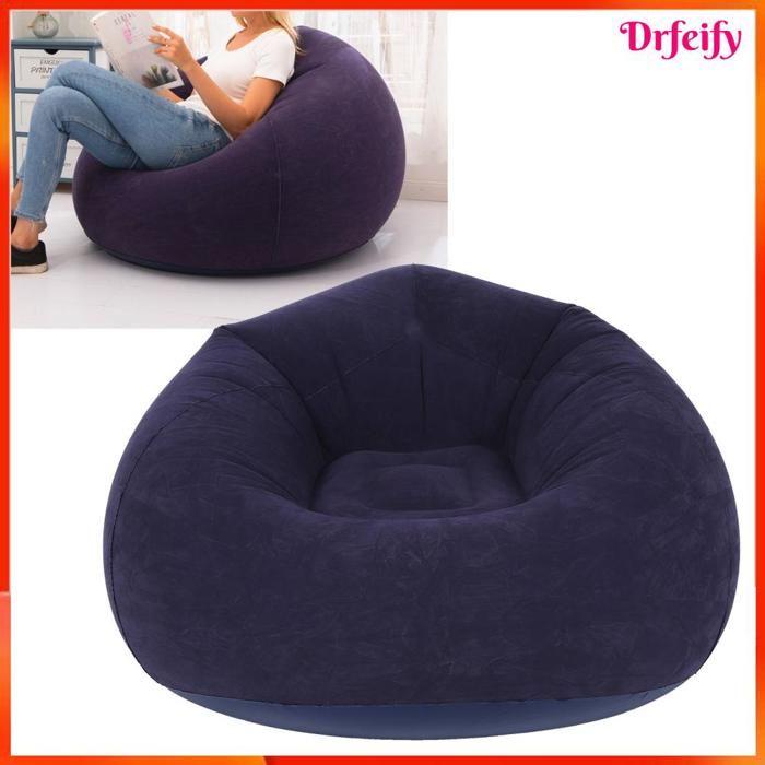 Canapé gonflable - AKOZON - Chaise longue gonflable - PVC+flocage - Bleu 110x110x80 cm - Pliable