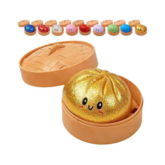 Géant Squishy Dumpling XXL 25 Cm – Boulette Bao Anti-Stress Avec Cuiseur Vapeur, Glitter, Jouet Pressant Pour Adulte Et Collectionneur