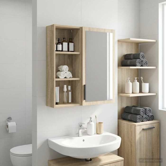 vidaXL Armoire murale de salle de bain Chêne Sonoma 30 x 14 x 70 cm 889329