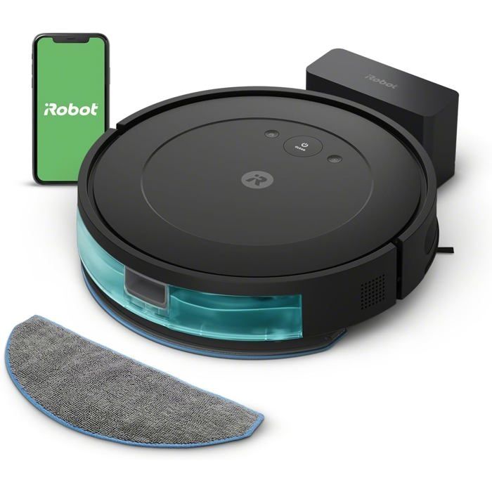 Roomba Combo Essential (Y0110) - Robot Aspirateur Et Laveur Connecté - Efficace Et Puissant - Système De Nettoyage En 4 Étapes -3 N