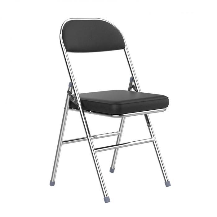 KEDIA Lot de 2 Chaise Pliante Confortable Noir 46x41x80.3cm Cuir avec Coussin Épais pour Salle à Manger Intérieur Extérieur