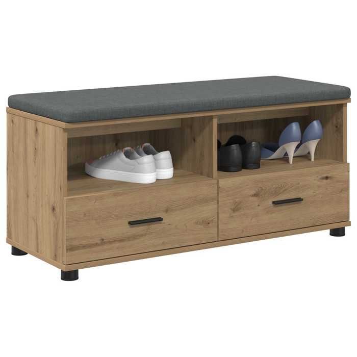 Meuble de couloir - Banc à chaussures avec coussin - Chêne artisanal - 100x38x46 cm - design élégant - pour maison(67168）