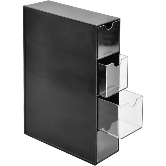 Boîte de Rangement à 4 Tiroirs en Acrylique Organisateur de Capsules de Café Empilable Horizontalement ou Verticalement Noir
