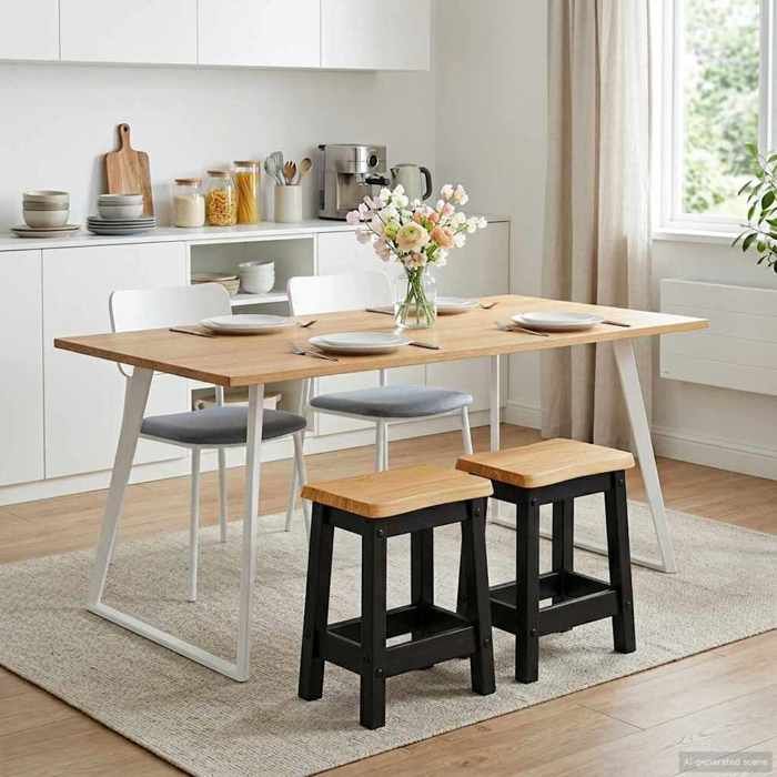 ELORAN®Tabouret de bar EKAI - 2 pcs - Noir - 40x29x45 5 cm - Tabouret Haut Moderne_00913453