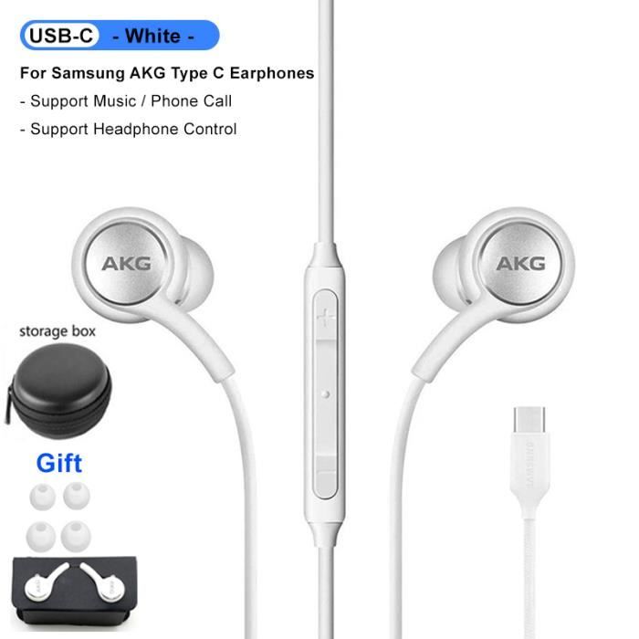 Blanc avec boîte-Samsung-Écouteurs intra-auriculaires AKG d'origine avec  micro, écouteurs filaires, Type-C, G - Cdiscount TV Son Photo