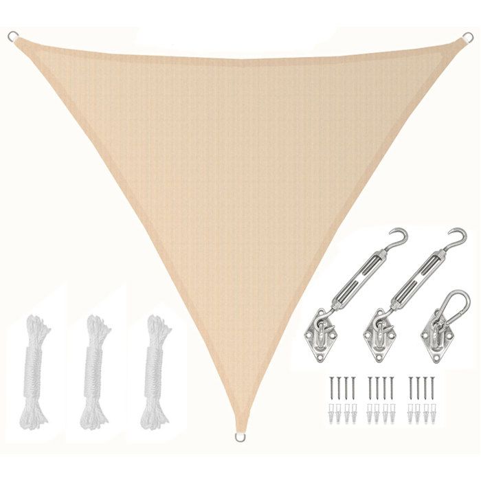 Voile dOmbrage Triangulaire Respirante AMANKA - 2x2x2 m - Protection UV - Fixation en acier inox