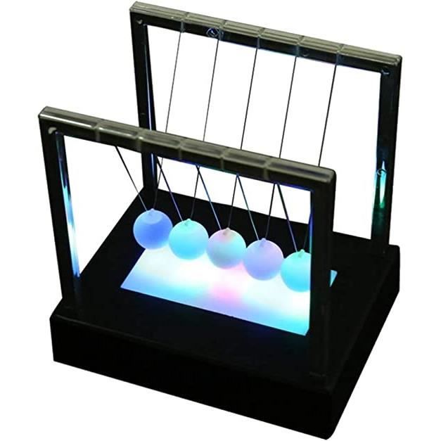 Pendule électronique Newton – Perpetual Motion – Décoration De Bureau, Jouet éducatif, Pile AA (4 Non Incluses)