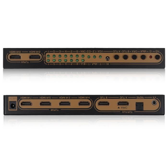 Novhill 5x1 HDMI Commutateur Répartiteur switch 3D 4K & 1080p avec télécommande Nouvelle Version