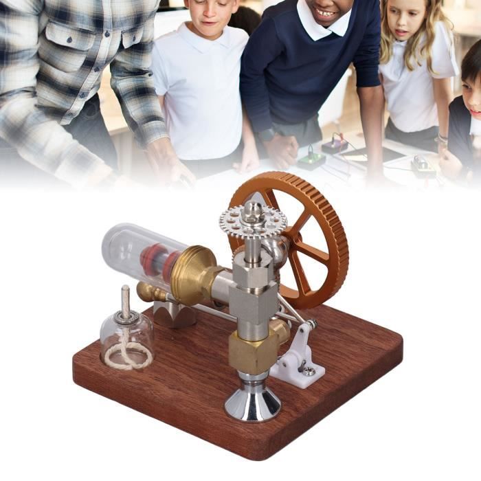 Moteur Stirling à Vapeur - Kit Éducatif Pour Enfants, Modèle Fonctionnel Avec Lampe à Alcool