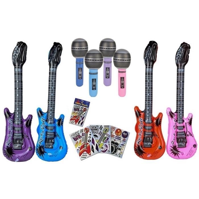 SUPVOX 4 pcs Gonflable Rock Star Jouet Ensemble Gonflable Guitare Jouets Pour Enfants Musique Accessoires De Fête Party Favors Cadeaux couleur aléatoire