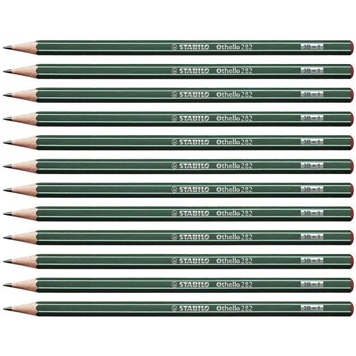 Crayon graphite - STABILO Othello - Lot de 12 crayons graphite 3B avec tête  trempée - Cdiscount Beaux-Arts et Loisirs créatifs