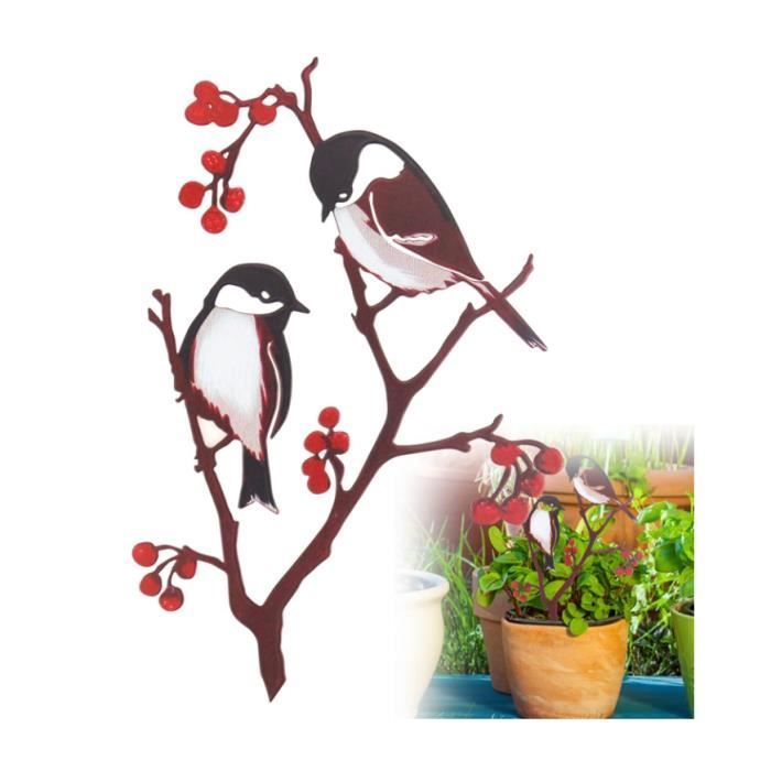 Déco Jardin 4 Oiseaux En Résine - 7x5cm, Résistants Aux Intempéries, Pour Balcon, Pelouse, étang - 7