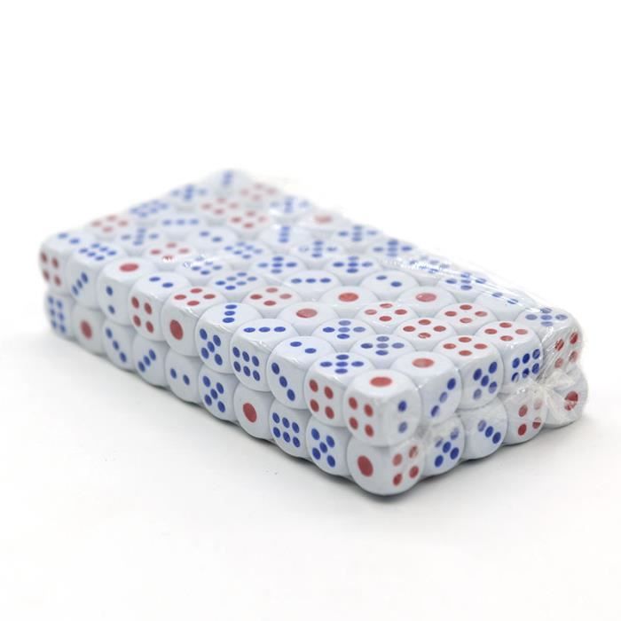 Lot De 100 Dés 6 Faces – 11,6 Mm, Blanc – Dés à Angle Droit Pour Jeux, Fêtes, Noël, Halloween - 3