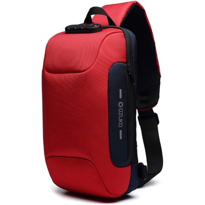 Sacoche Gilet En Bandoulière Multi Poche Sécurité Antivol - Sac à Dos