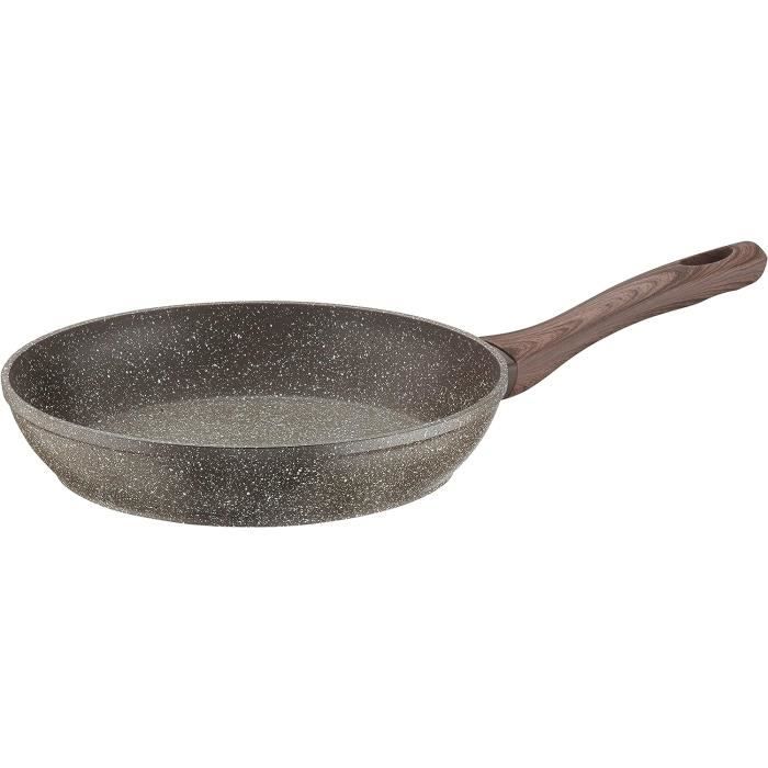 Poêle 22 Cm BRA Daily Pro Noire Et Jaune - Fonte D'Aluminium Antiadhésive Induction Complète