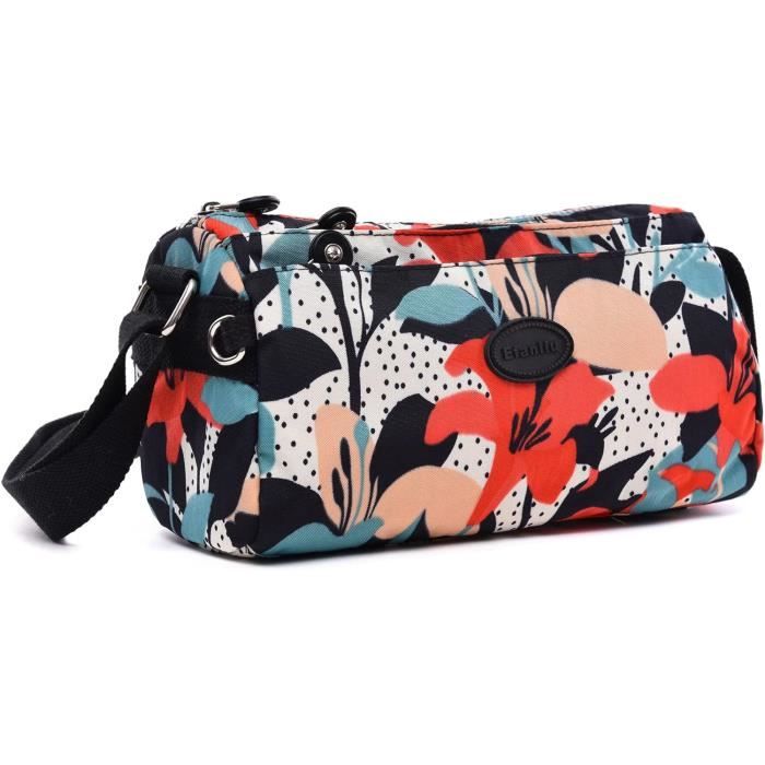 Sac Bandouliere Femme Petit Nylon Sac A Main Bandouliere Fleuri Mini u3705 Imprime Rouge Cdiscount Bagagerie Maroquinerie